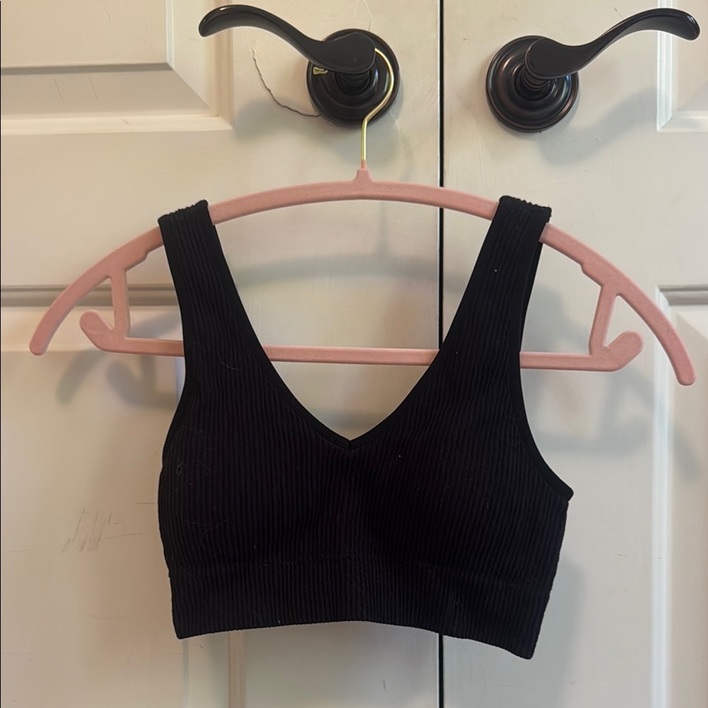 Black Ribbed Women's Bralette